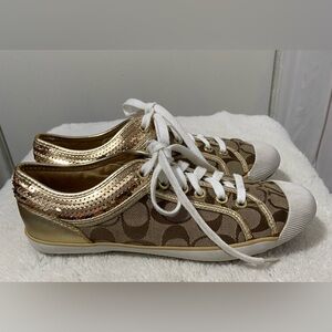 Coach Women's Brown and White Sneakers